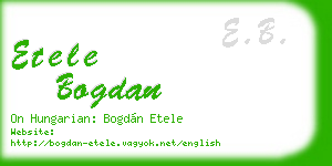 etele bogdan business card